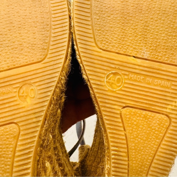 Gaimo Espadrille Wedge Leather Blue Sparkle Ankle Strap Heel Sandals Spain Sz 40 - Picture 4 of 15